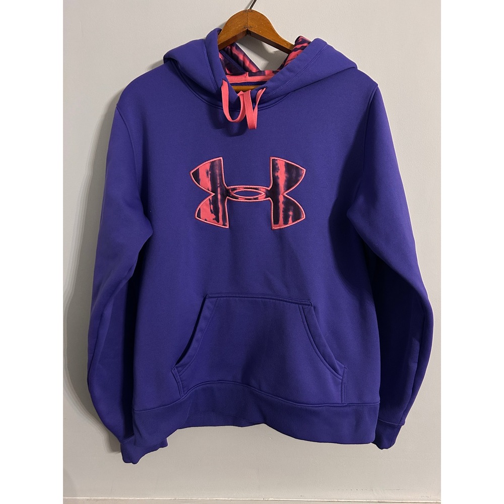 Under Armour Storm Hoodie Womens Large Purple Pink Tie Dye Logo 1236675